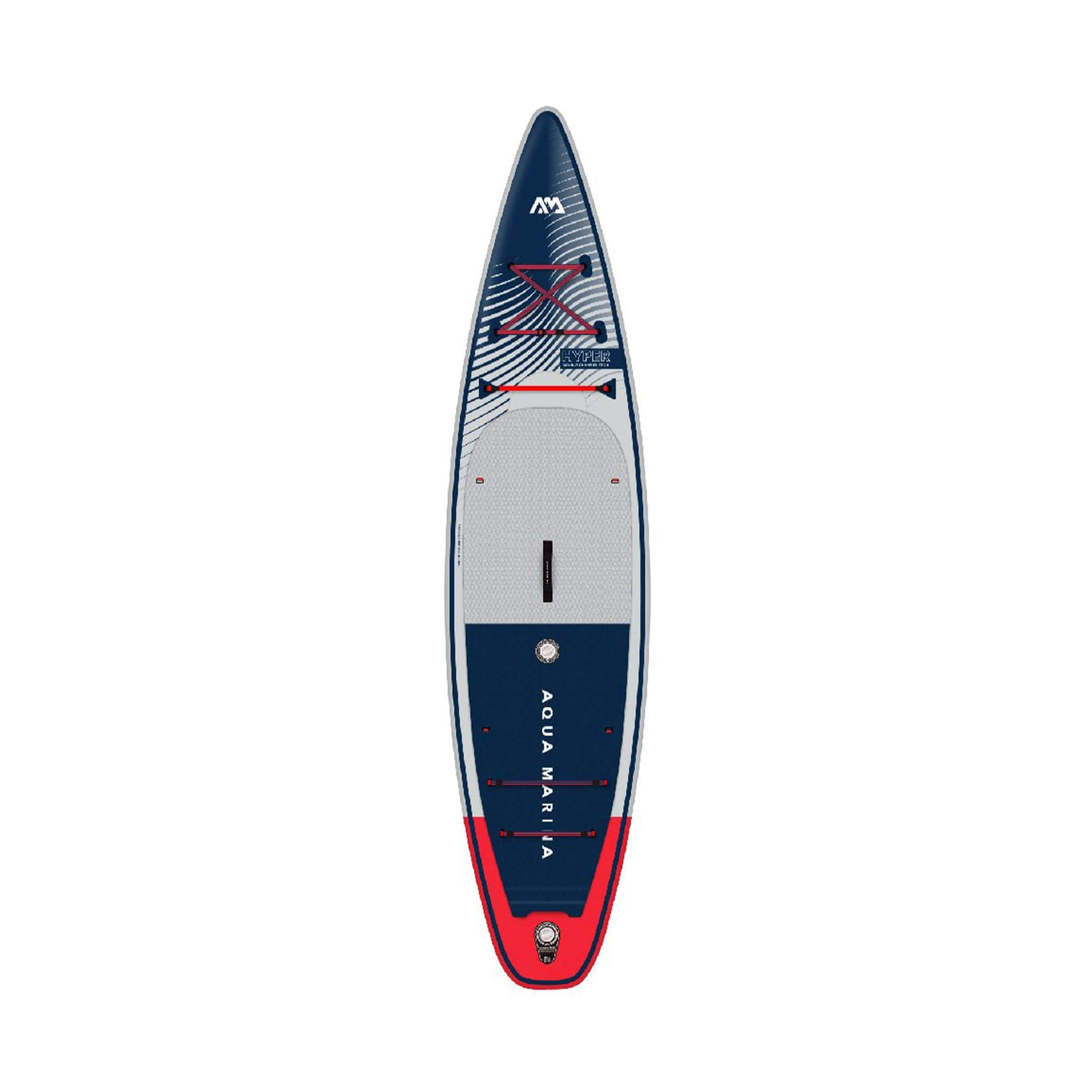 Aqua Marina Hyper 12FT Navy Tabla SUP de Travesía con Bordes de Riel Hidrodinámicos y Elástico Ajustable [BT-23HY02] (SAK23285)