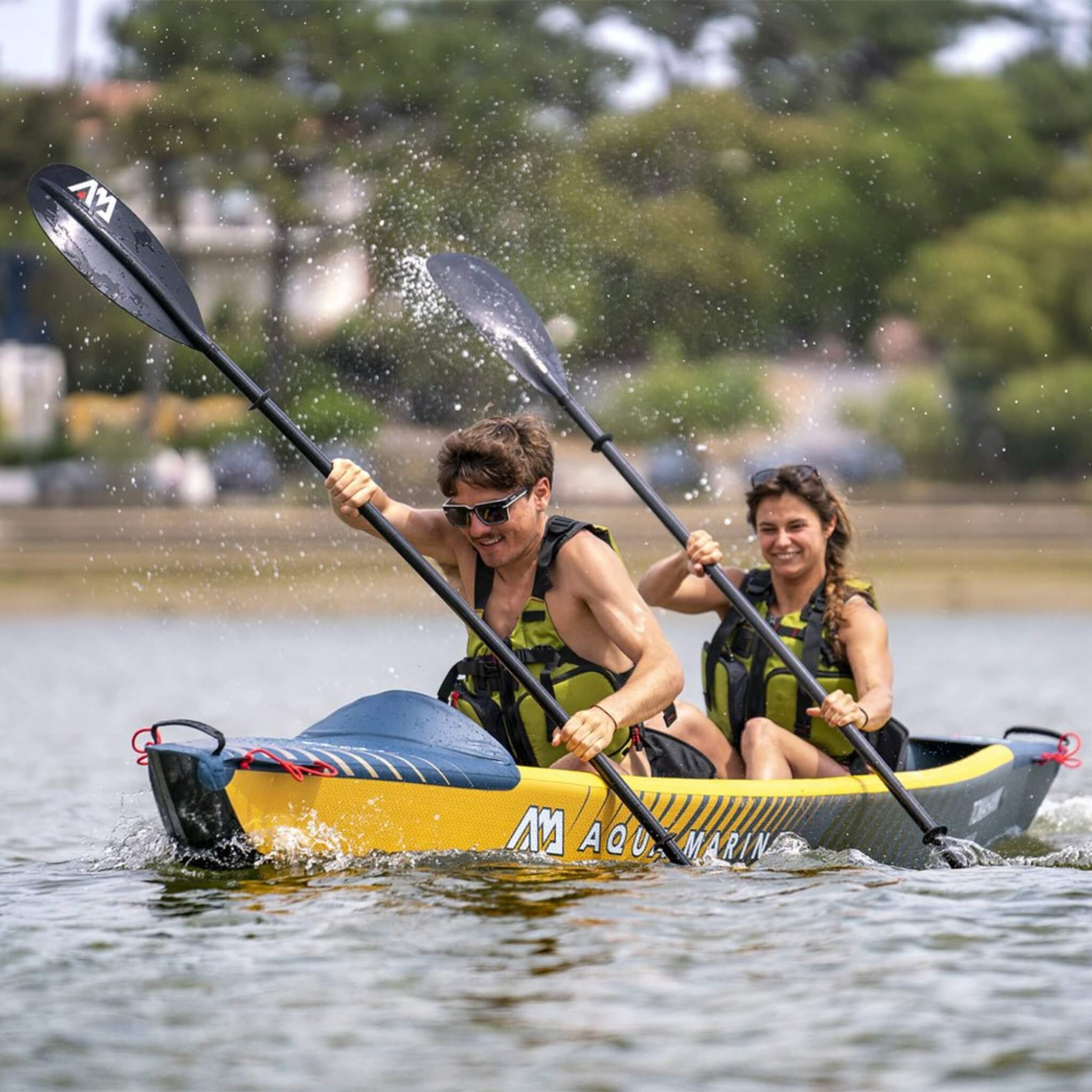 Kayak inflable de velocidad de alta presión Aqua Marina Tomahawk AIR-K 440 de 4,27 m para 2 personas [sin remo] [AIR-K440] (SAK31482)