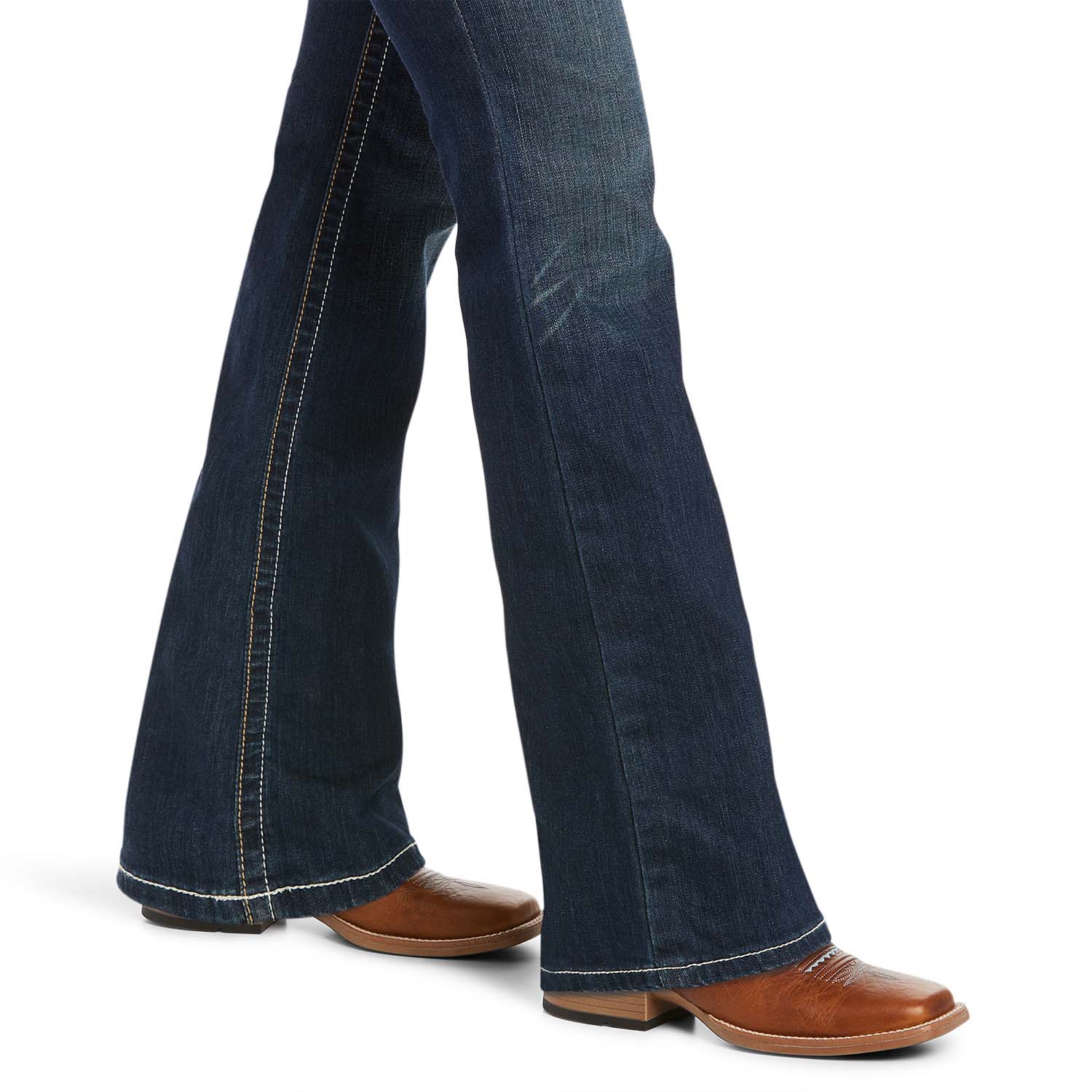 Ariat Women's Mid Rise Stretch Whipstitch Boot Cut Jeans