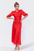 Audrey Dress Short Sleeve (Red Solid)