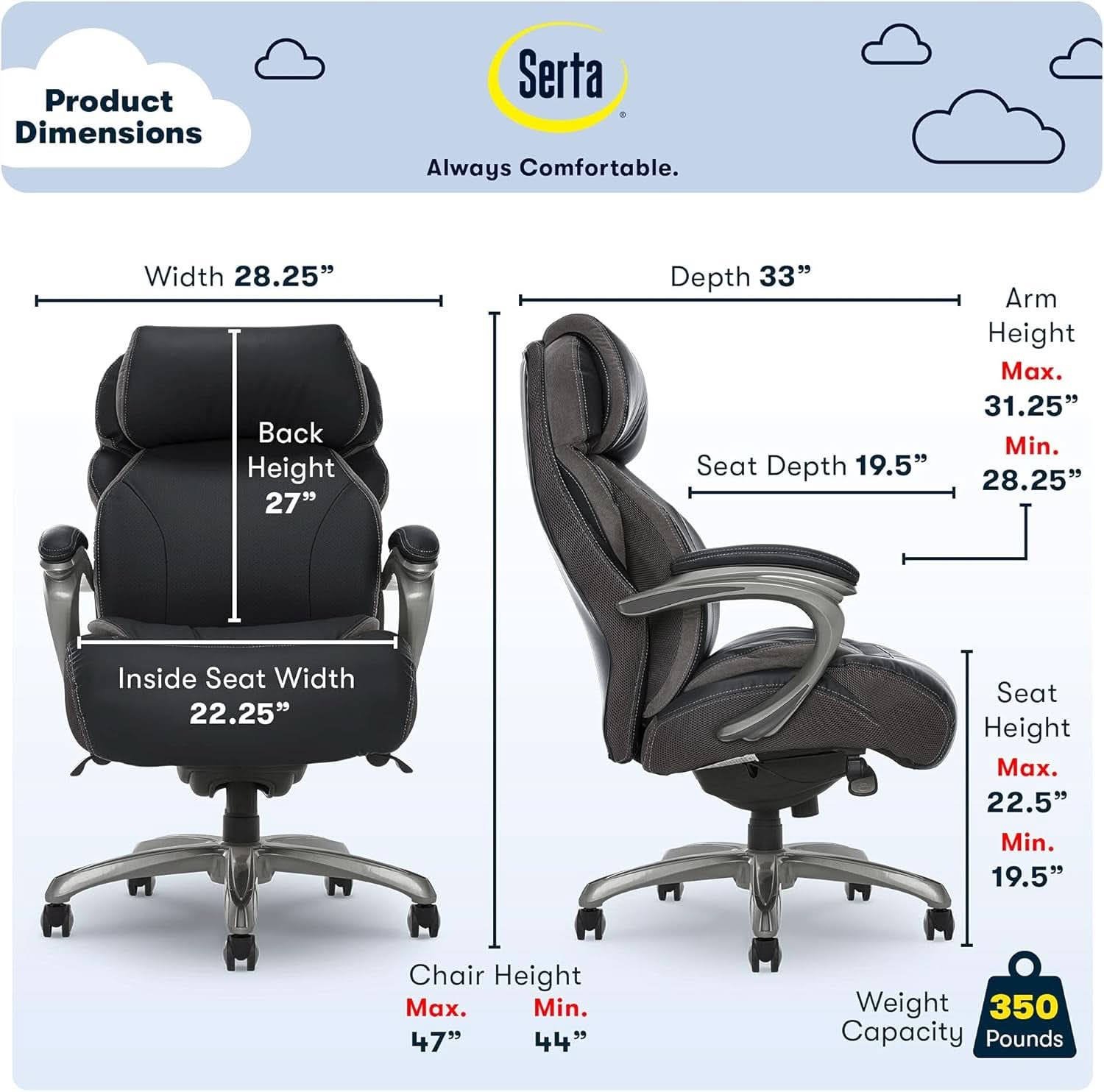 Sillón de Oficina Ejecutivo Grande y Alto con Tecnología Air