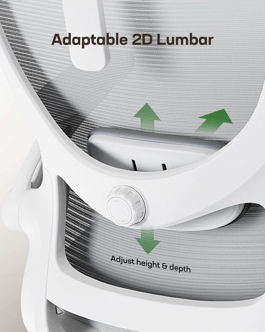 Silla de oficina ergonómica de malla con soporte lumbar ajustable