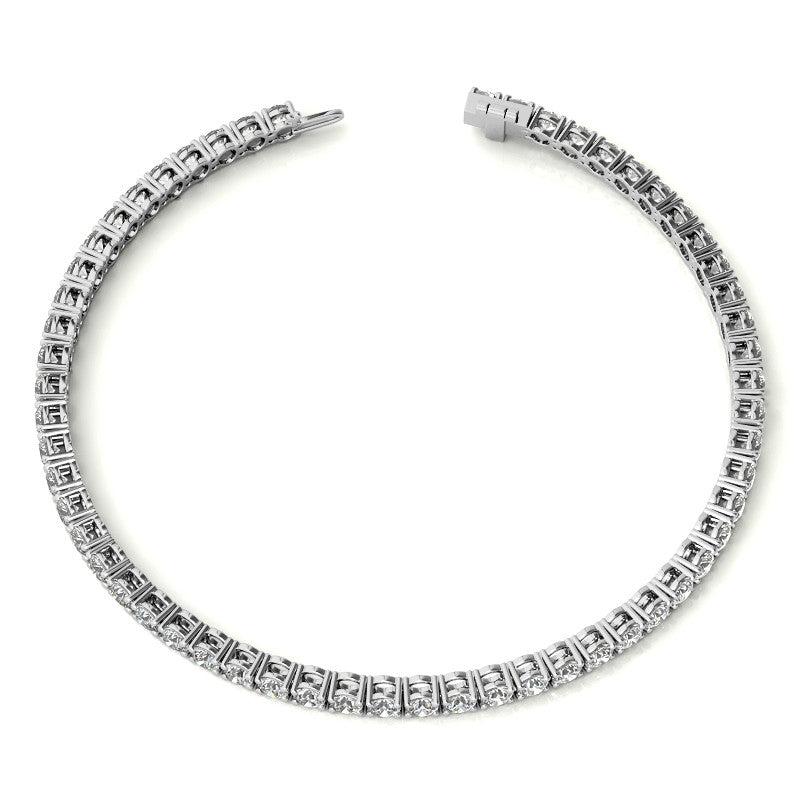 4.00 CTW AGI Certified Lab-Grown Diamond (G/VS) Tennis Bracelet in Choice of 14K White or Yellow Gold