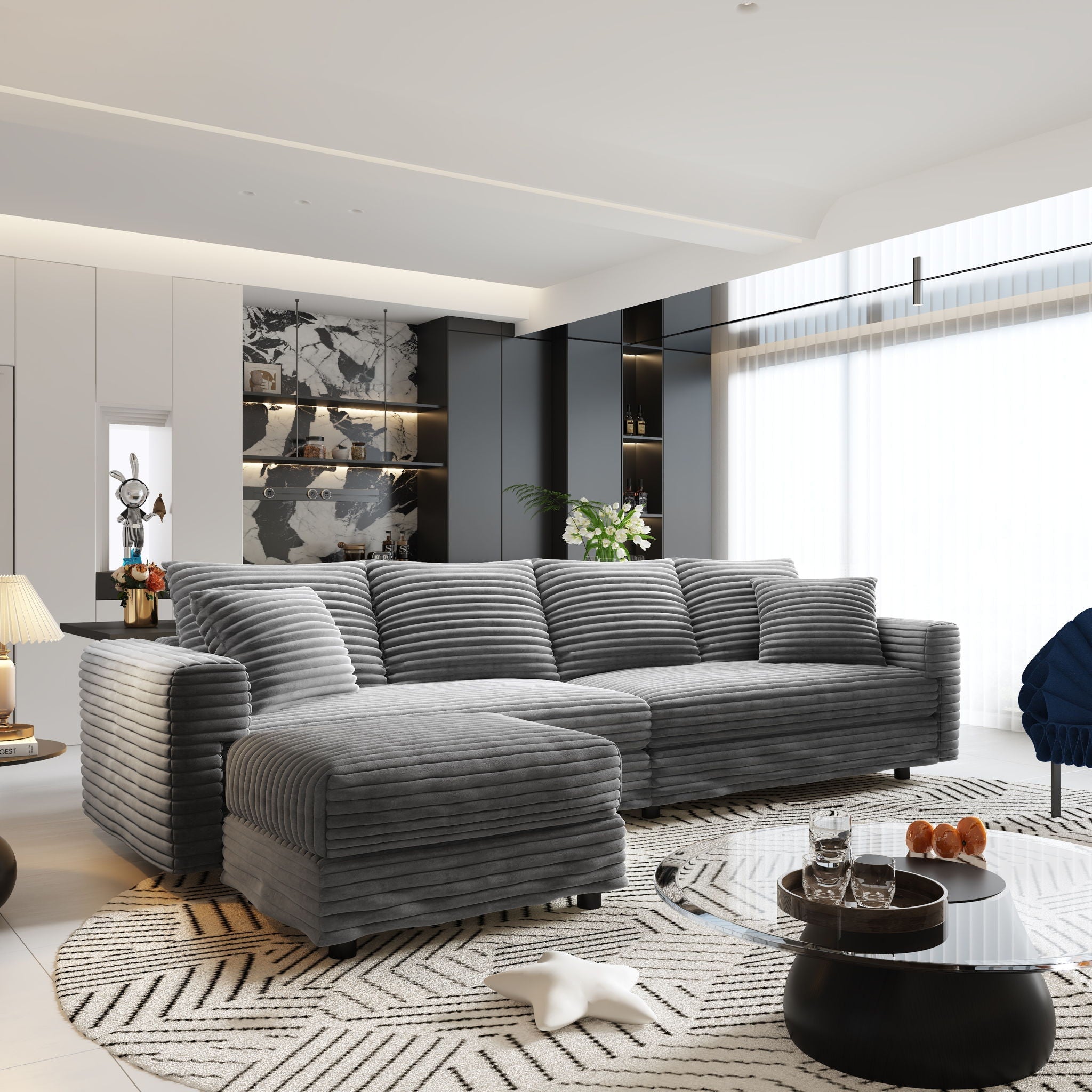 Modern Comfy Upholstered Sofa Cloud Couch & Deep Seat Couches