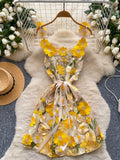 Floral Tie Waist Mini Dress