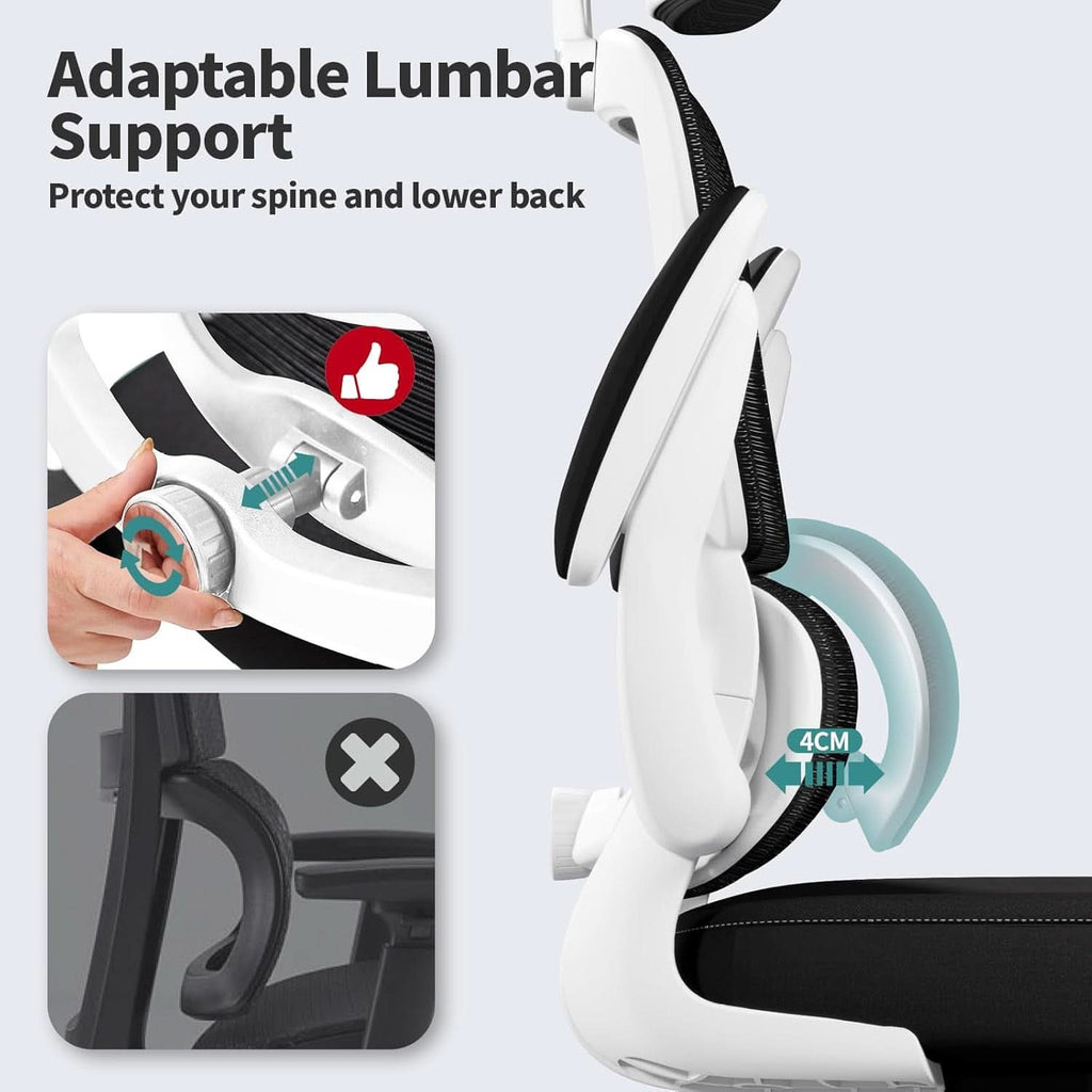 Silla de oficina ergonómica de malla con respaldo alto y ruedas, negra