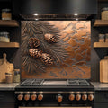 Pine Stillness Tempered Glass Backsplash – Pinecone Kitchen Backsplash Panel