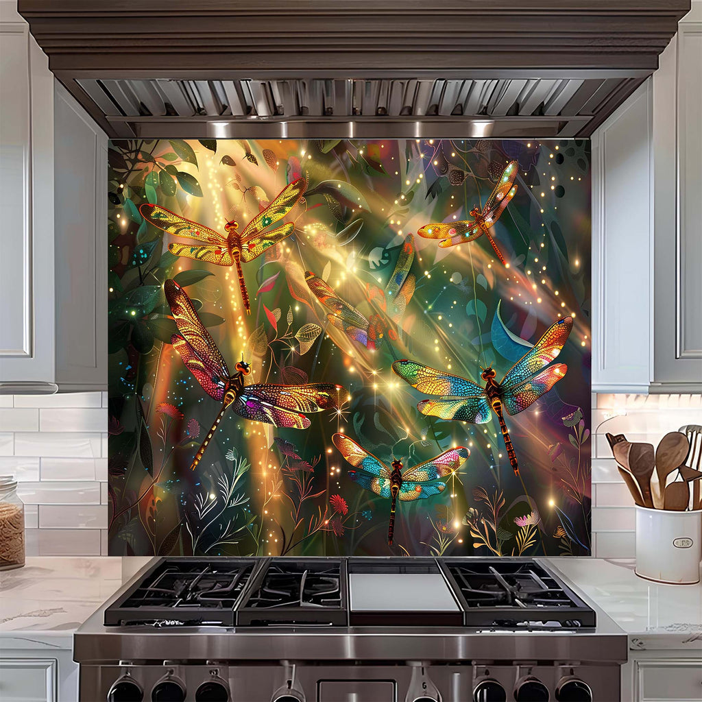 Salpicadero de cocina personalizado – Salpicadero de cristal templado Enchanted Flight para encimera