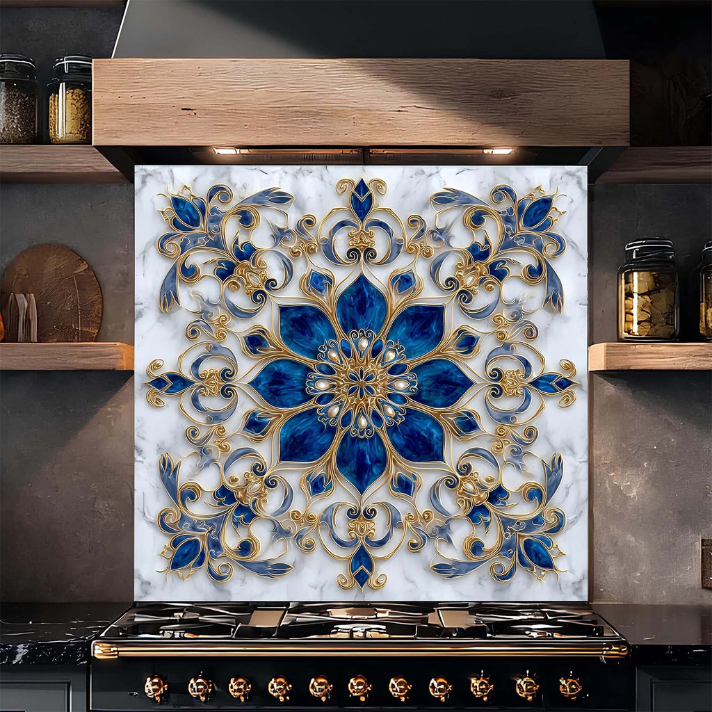 Salpicadero de cocina personalizado – Salpicadero de cristal templado Royal Sapphire para cocina