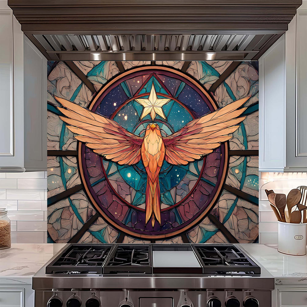Salpicadero de cocina personalizado – Salpicadero de cristal templado «Ascenso Celestial» para estufa