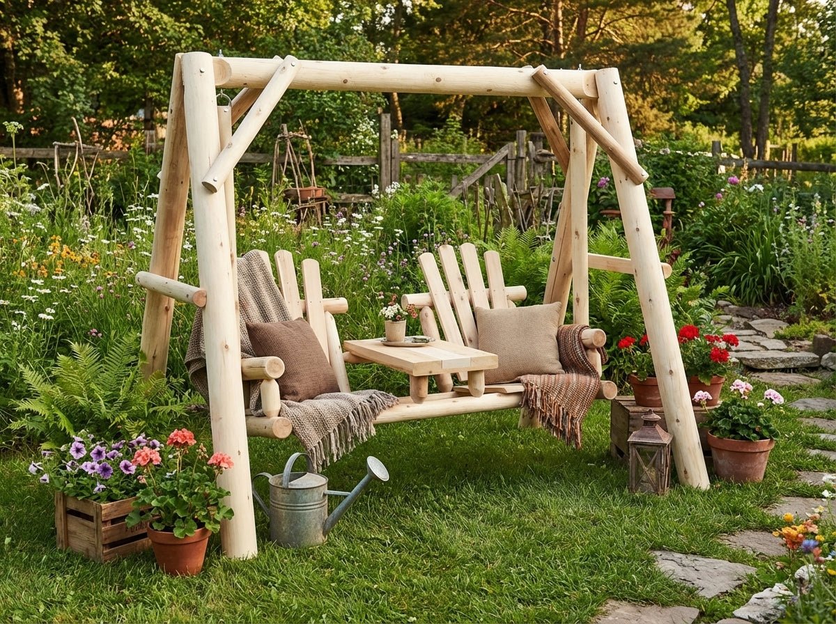 Columpios de madera para el jardín