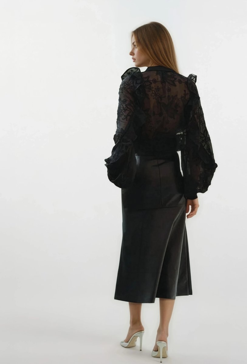 Kindra Vegan Leather Skirt – Black