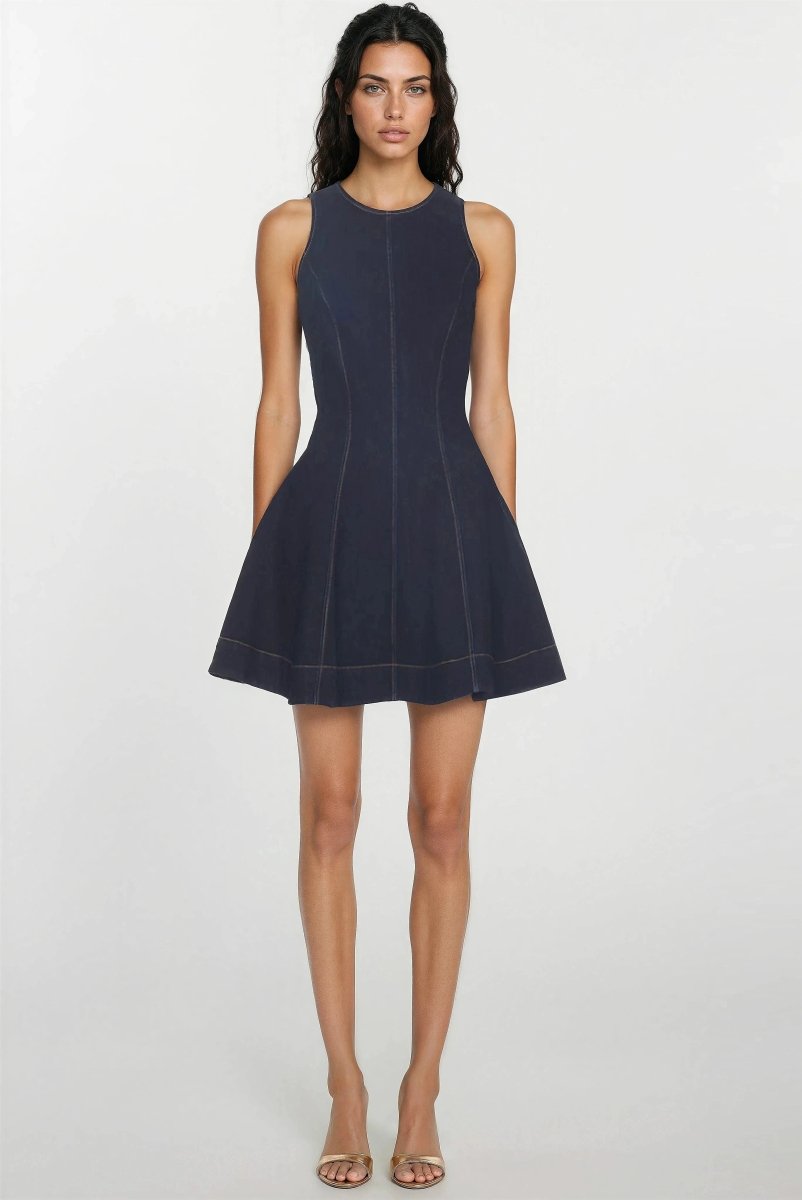 Palmer Denim Mini Dress - Dark Denim