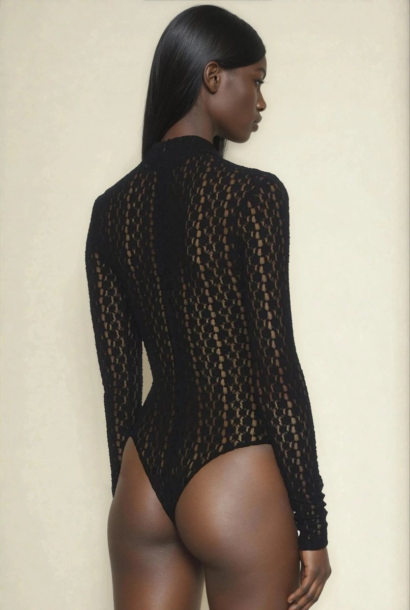 Vezza Floral Mesh Bodysuit – Black