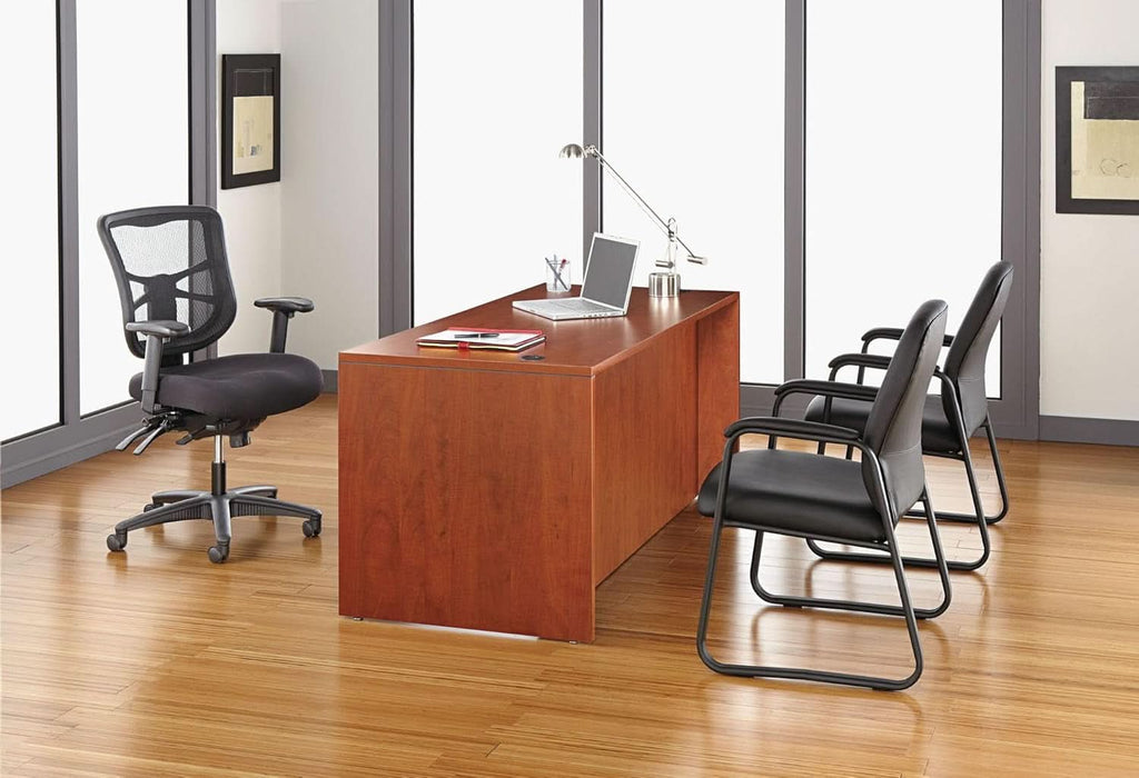 Silla de oficina de malla con respaldo alto Elusion negra con inclinación ajustable
