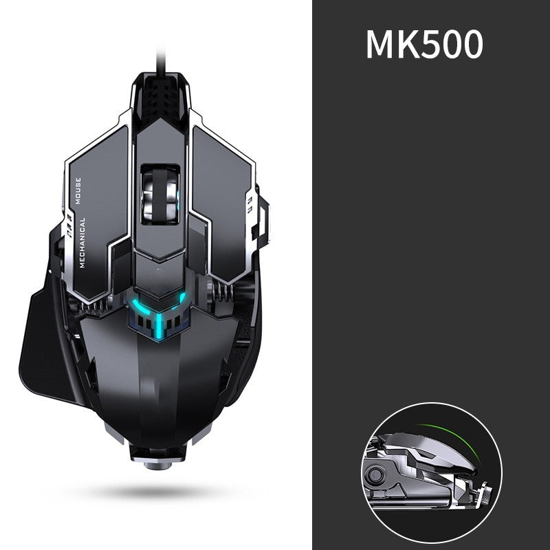 Ratón Forerunner Esports Gaming con cable mecánico macro de metal pesado silencioso