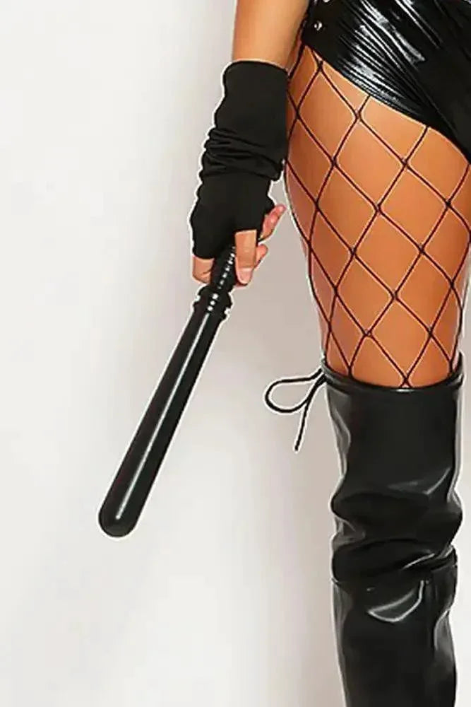 Black Police Cop Baton Costume