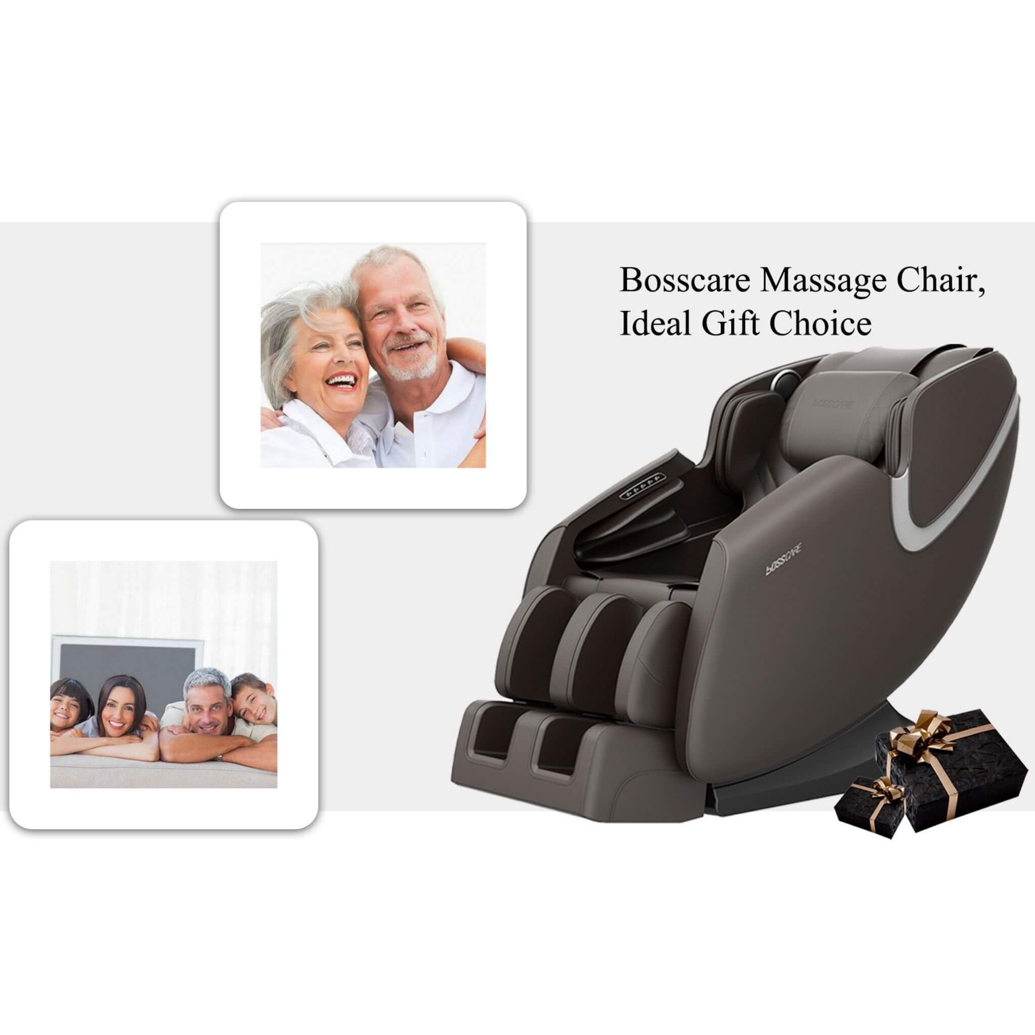 Sillón de masaje de cuero de cuerpo completo Bosscare con gravedad cero y Bluetooth [GR8012] (SAK12074)