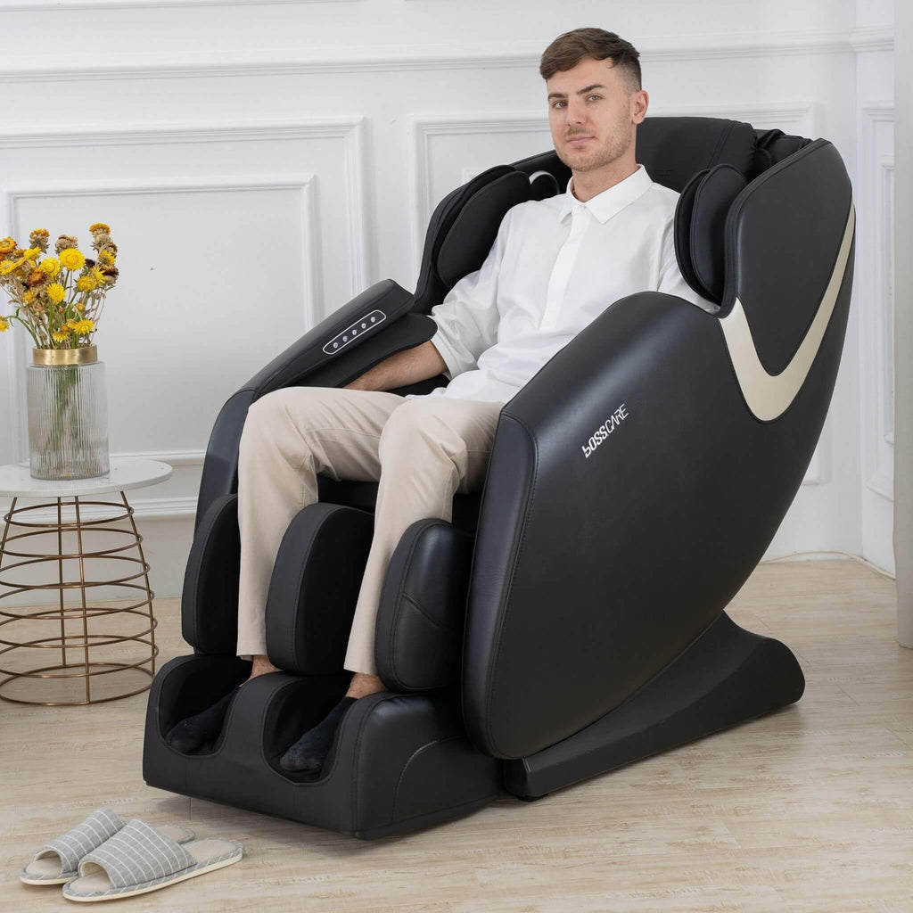 Sillón de masaje de cuero de cuerpo completo Bosscare con gravedad cero y Bluetooth [GR8012] (SAK12074)