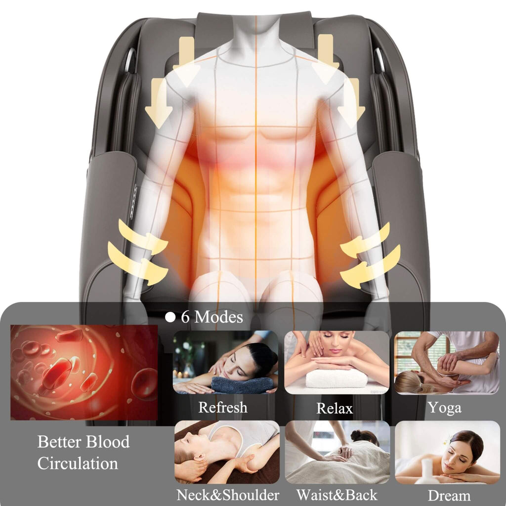 Sillón de masaje de cuero de cuerpo completo Bosscare con gravedad cero y Bluetooth [GR8012] (SAK12074)