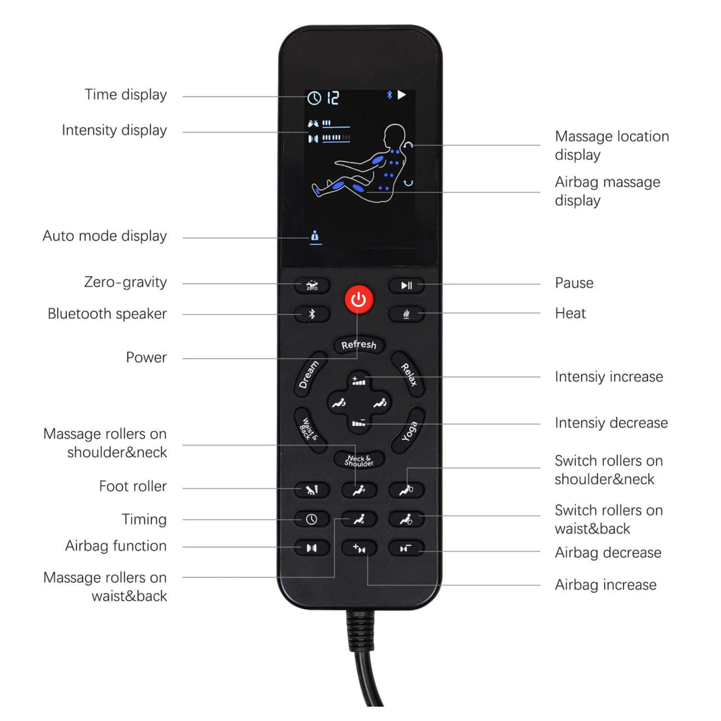 Sillón de masaje de cuero de cuerpo completo Bosscare con gravedad cero y Bluetooth [GR8012] (SAK12074)