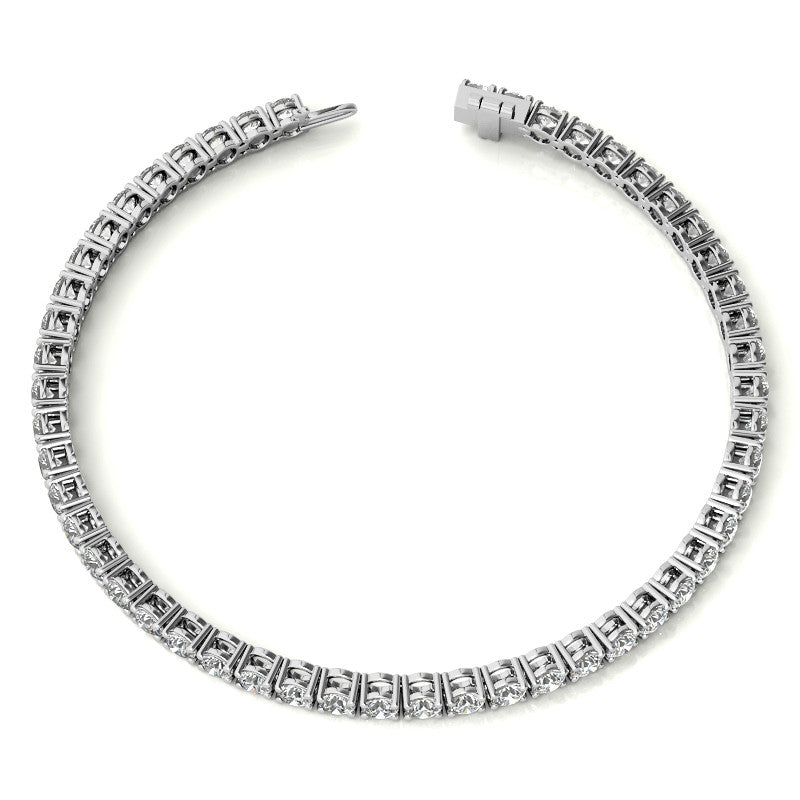 2CTW Created Moissanite Tennis Bracelet - Sterling Silver, 7" Length, White or 14K Gold Plated