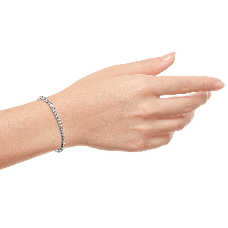 6ctw Created Moissanite Tennis Bracelet - 3mm Stones - 14K Gold Overlay in White, Yellow or Rose Gold