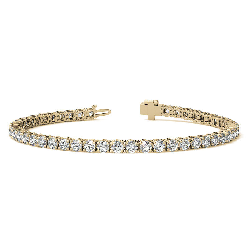 6ctw Created Moissanite Tennis Bracelet - 3mm Stones - 14K Gold Overlay in White, Yellow or Rose Gold