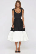 Catalina Midi Dress – Black/Beige