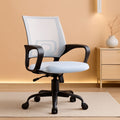 Silla de oficina blanca ergonómica con soporte lumbar para el hogar