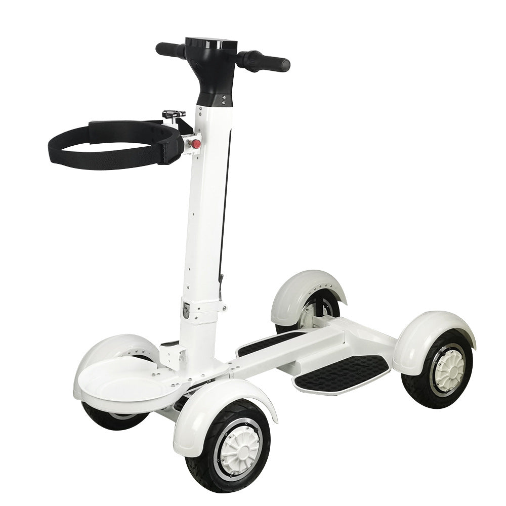Patinete eléctrico plegable de cuatro ruedas para campo de golf, ligero y con tabla larga