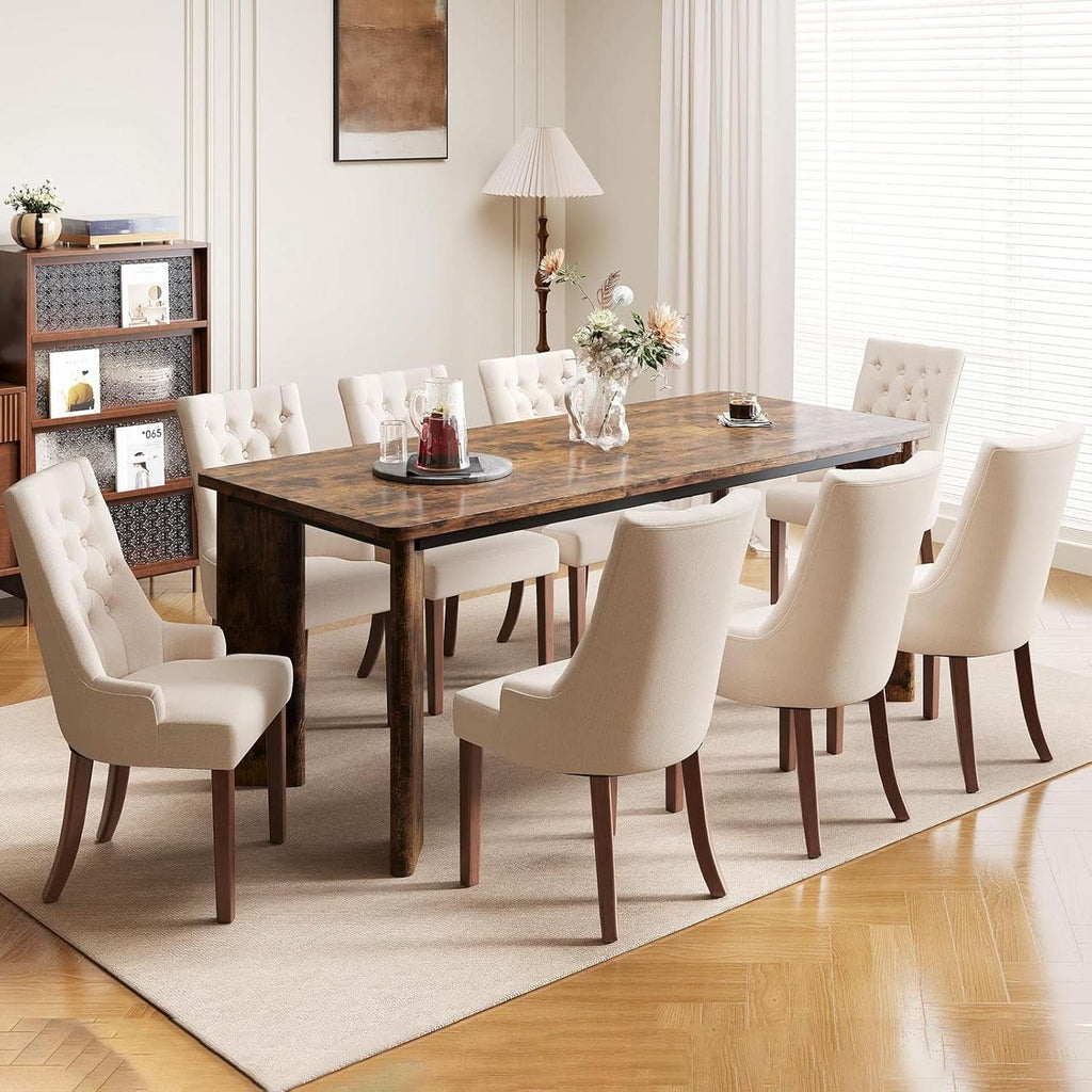 Mesa de comedor industrial rectangular de 63 pulgadas con seis sillas