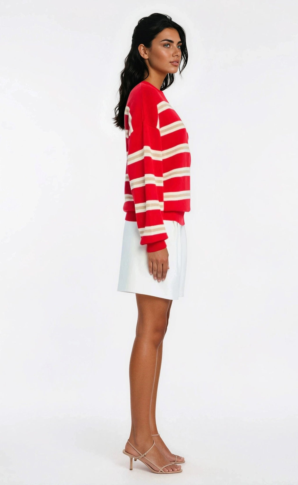 Cassian Sweater – Cherry/Sand/Eggshell
