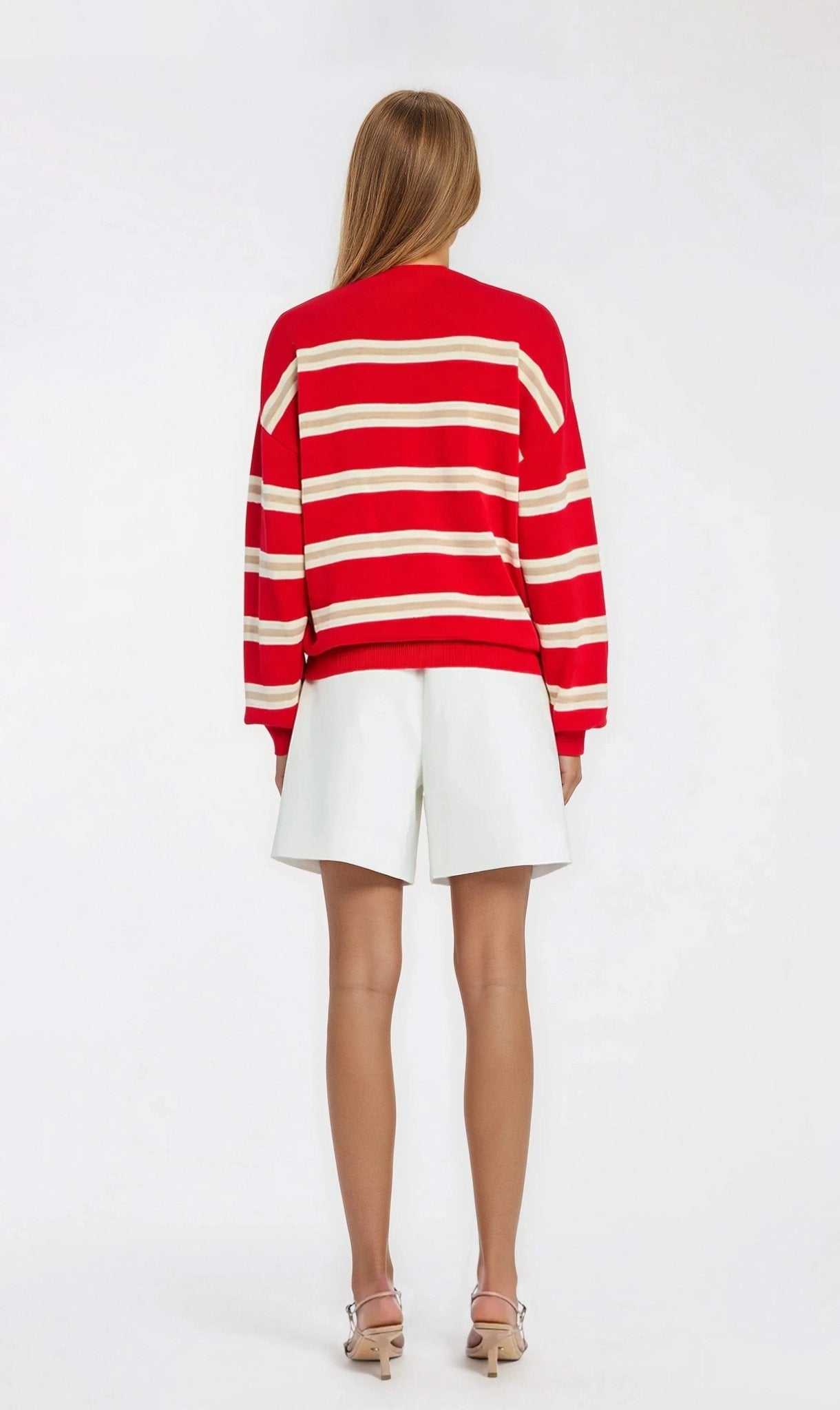 Cassian Sweater – Cherry/Sand/Eggshell