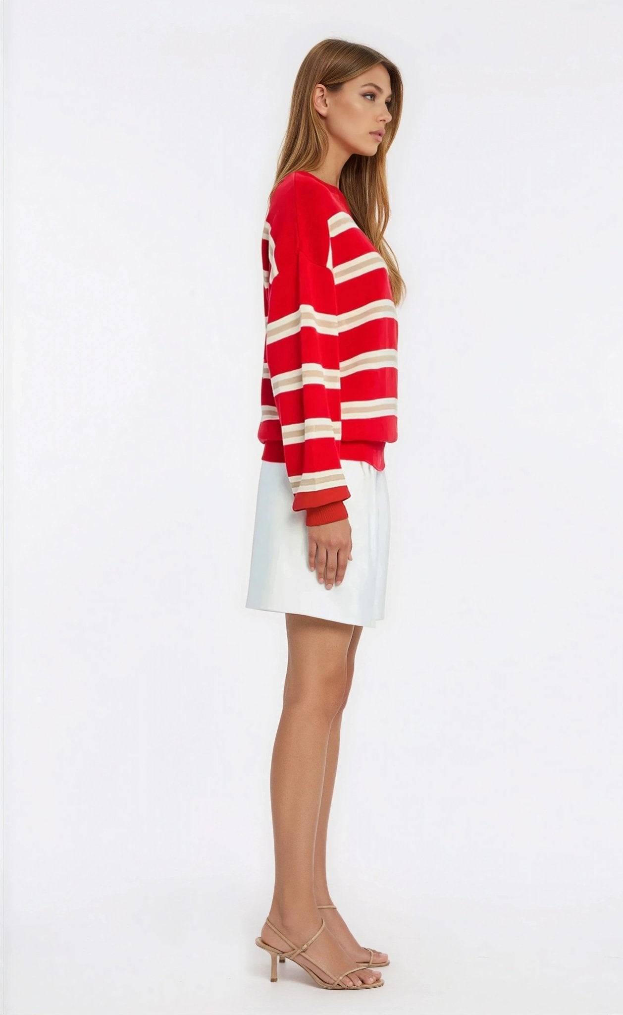 Cassian Sweater – Cherry/Sand/Eggshell