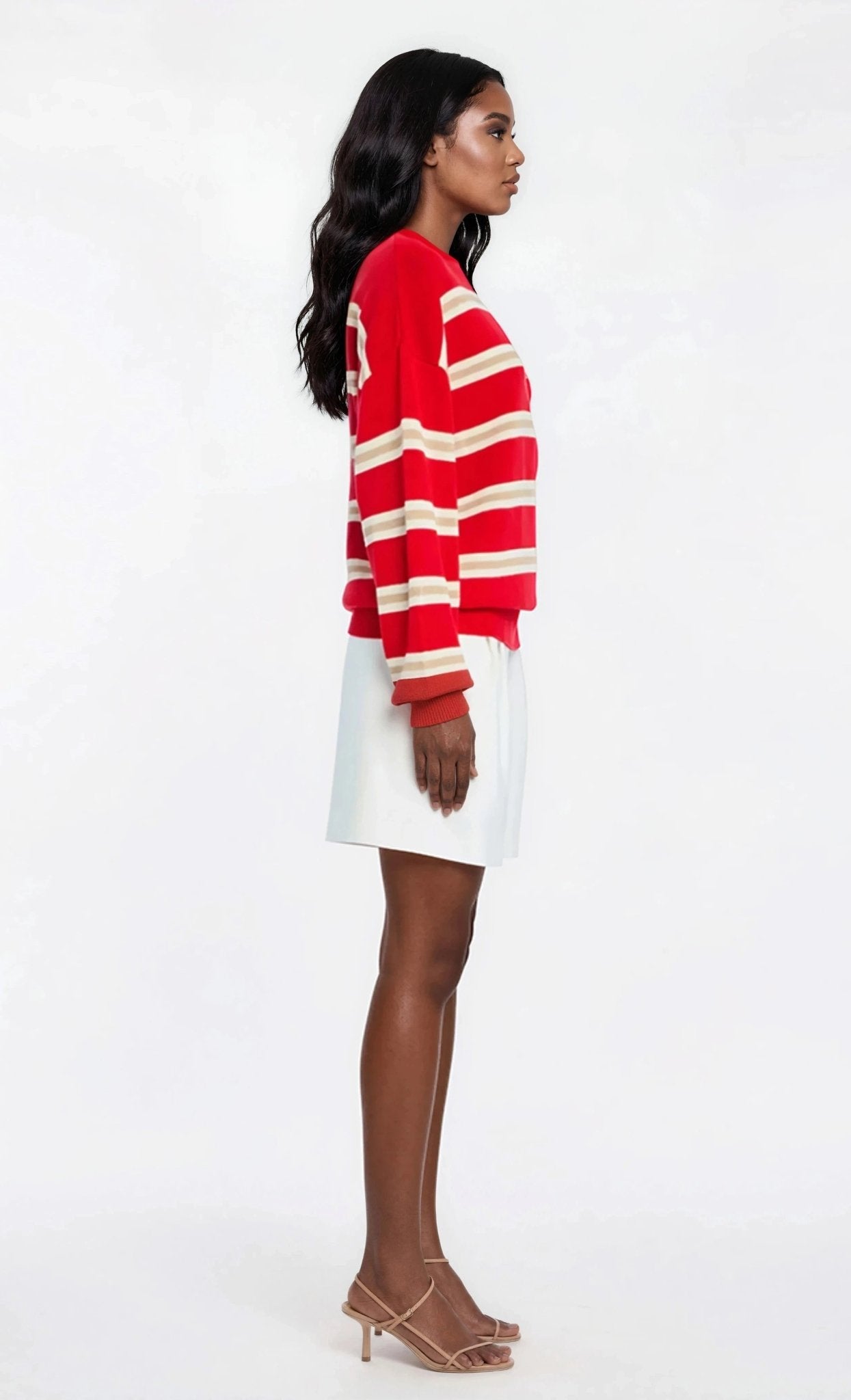 Cassian Sweater – Cherry/Sand/Eggshell