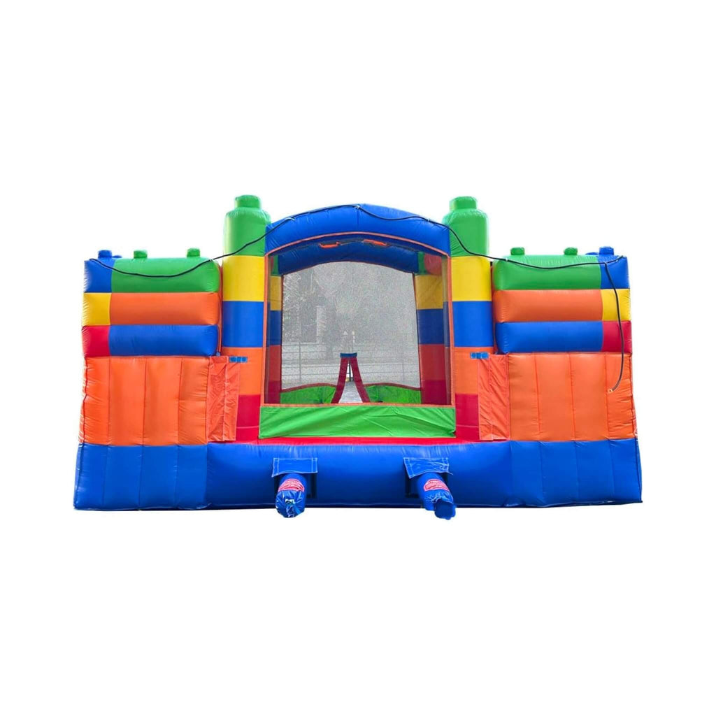 Castillo hinchable de 16 pies con toboganes dobles, soplador y piscina combinada (SAK56319)