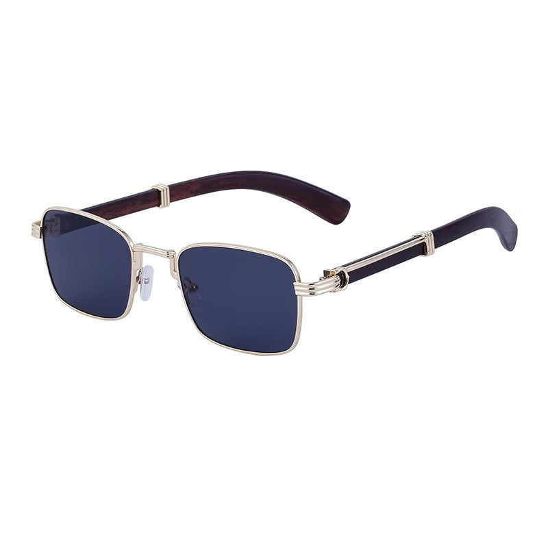 Men's Retro Wood Grain Pattern Sunglasses