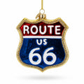 Iconic Route 66 Sign Glass Christmas Ornament