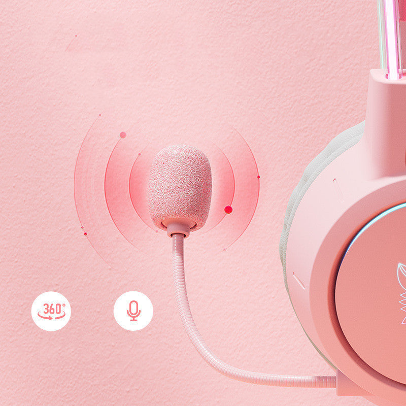 Auriculares para juegos con cable, con iluminación y diseño de moda