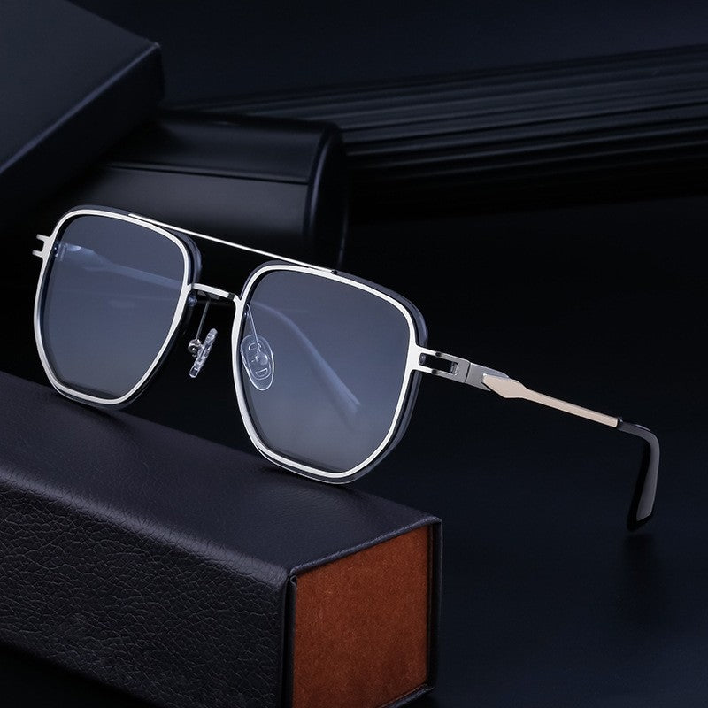 Stylish Rimless Metal Square Sunglasses For Men