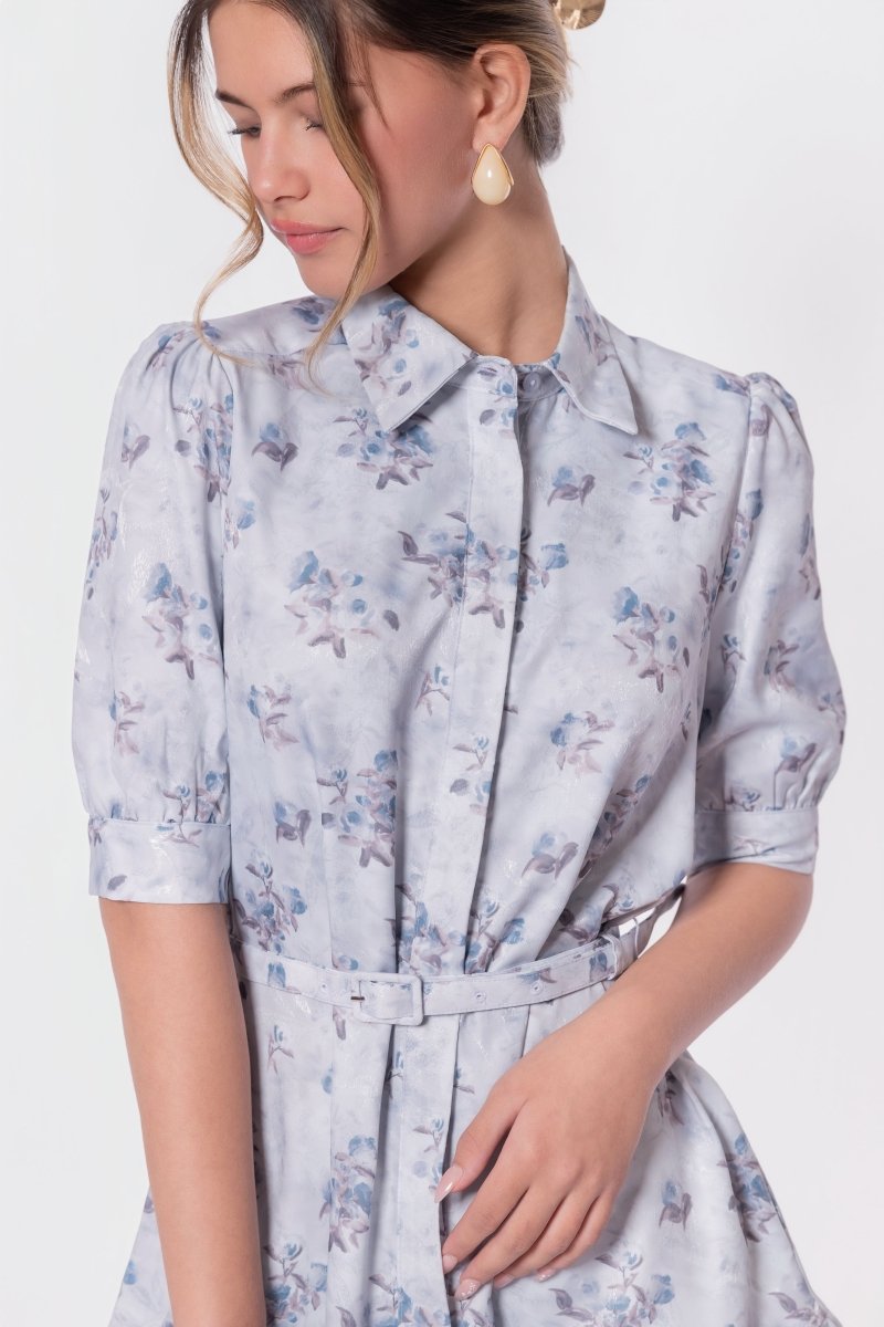 Celine Dress 37" (Light Blue Flower)