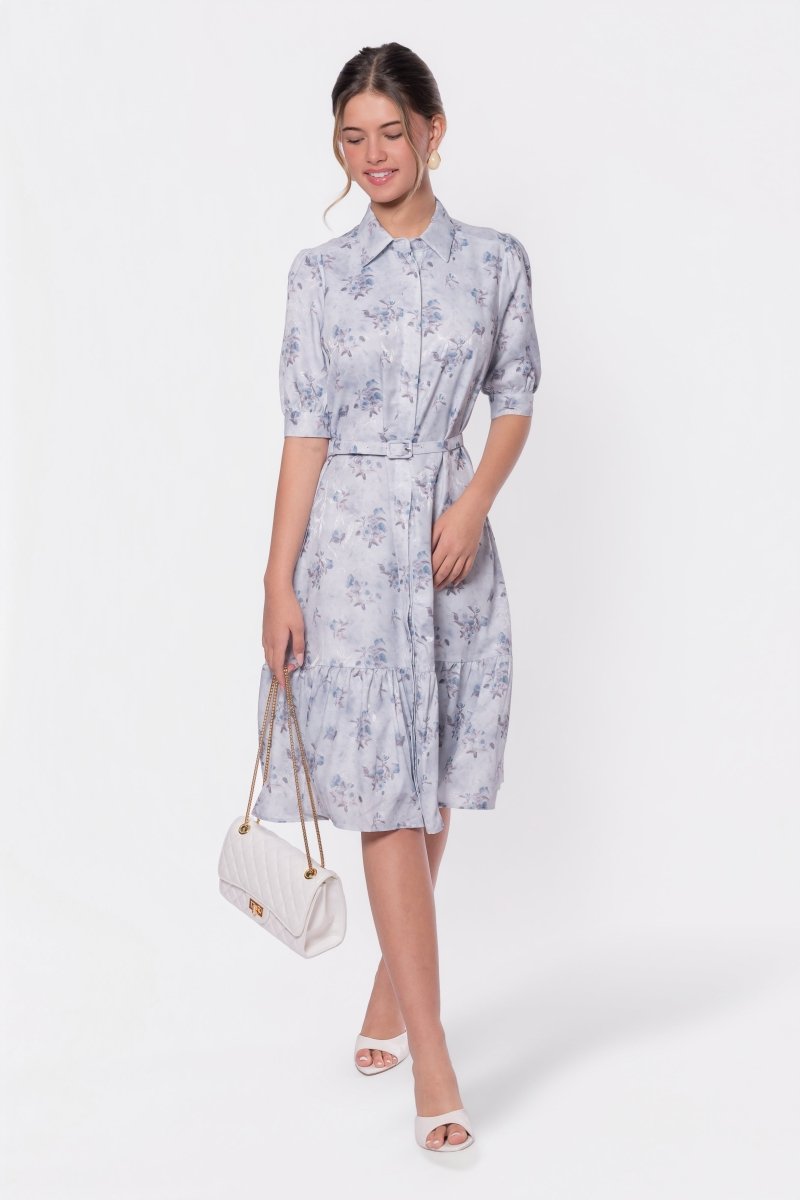 Celine Dress 37" (Light Blue Flower)