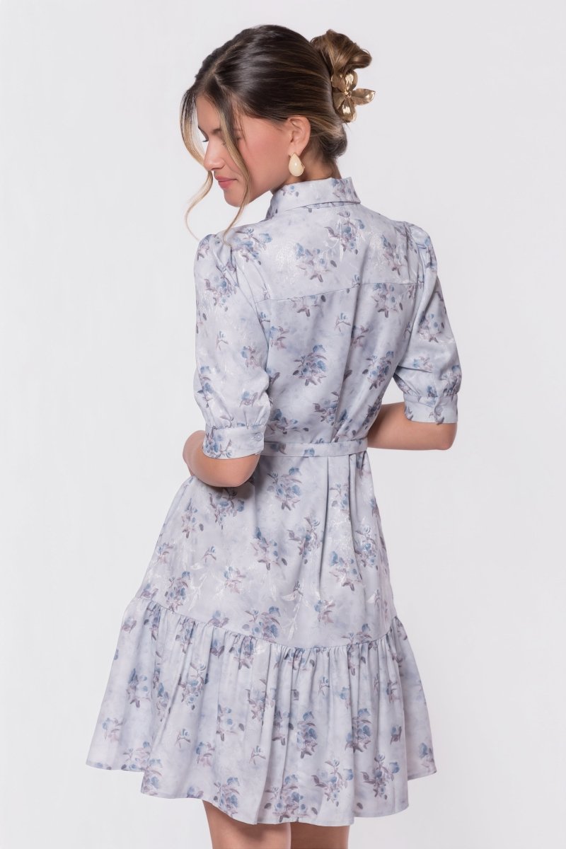 Celine Dress 37" (Light Blue Flower)
