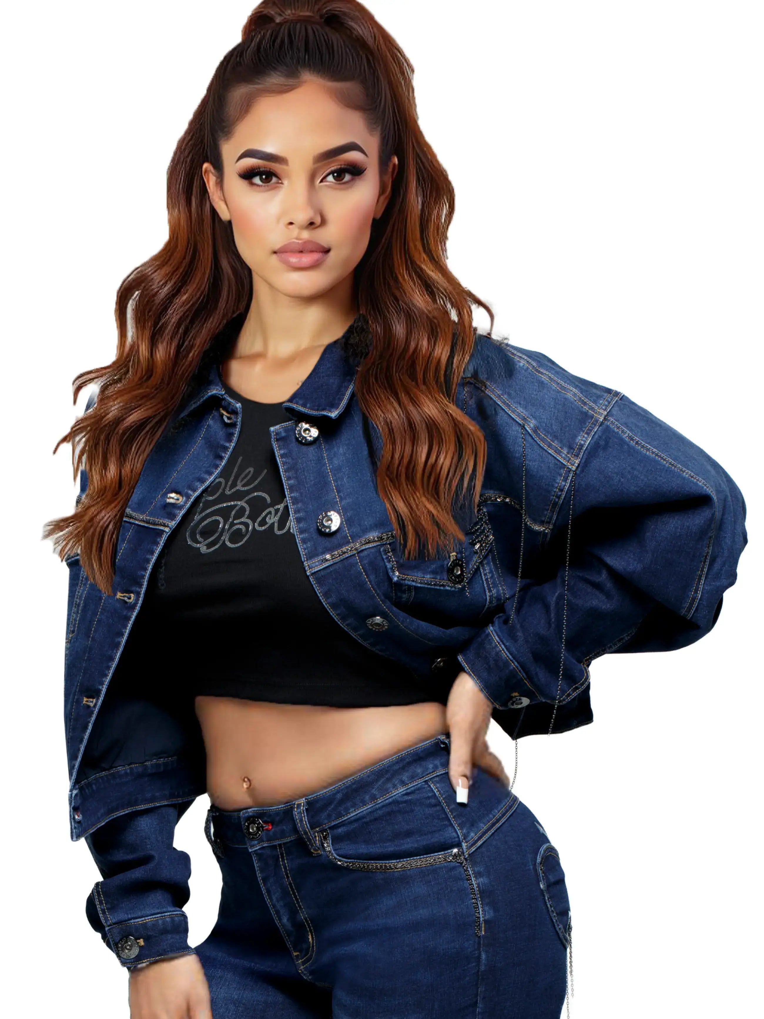 Denim Chain Link Jacket