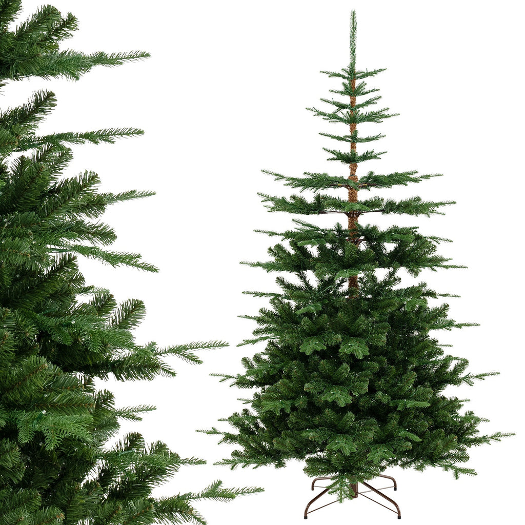 7 Feet Hinged Artificial Pre-lit Christmas Tree with 1303 Branch Tips