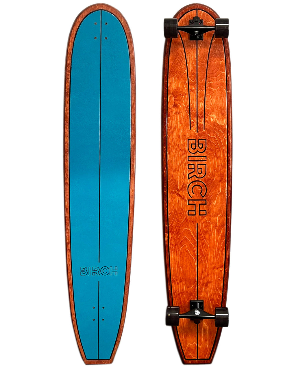 BIRCH 60" LOG Skateboard Longboard Cruiser - Configuración completa o solo tabla