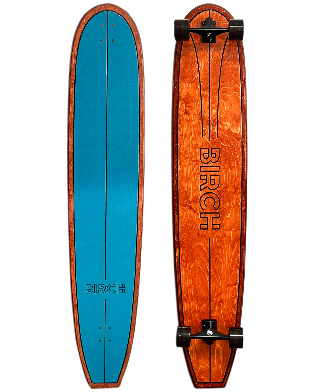 BIRCH 60" LOG Skateboard Longboard Cruiser - Configuración completa o solo tabla