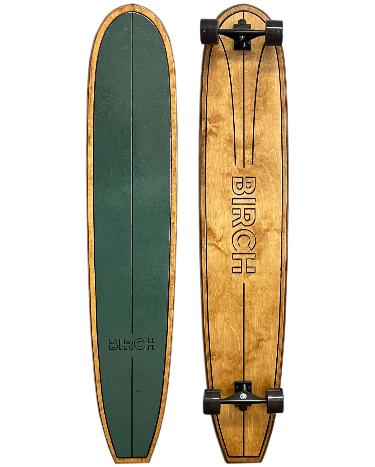BIRCH 60" LOG Skateboard Longboard Cruiser - Configuración completa o solo tabla