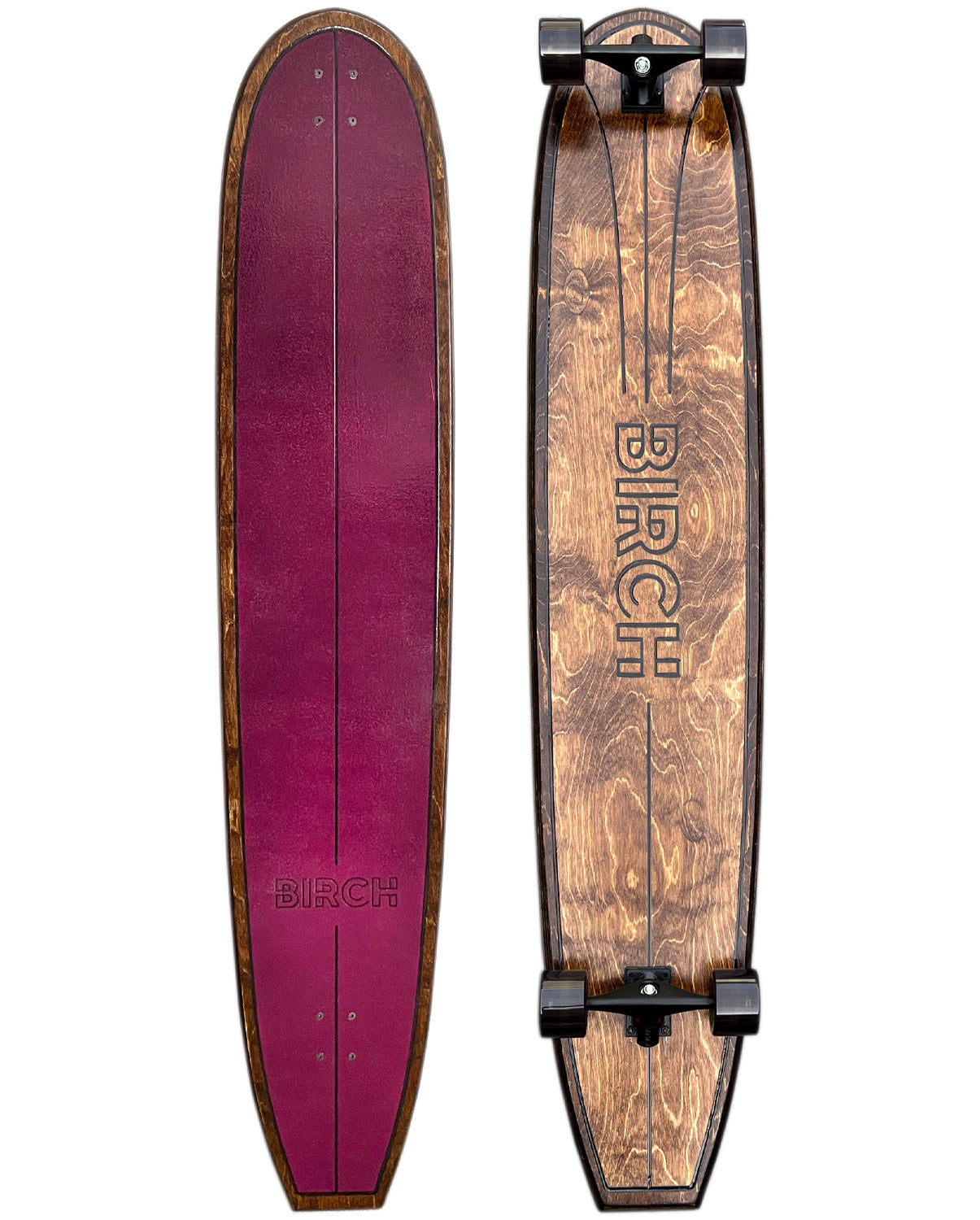 BIRCH 60" LOG Skateboard Longboard Cruiser - Configuración completa o solo tabla